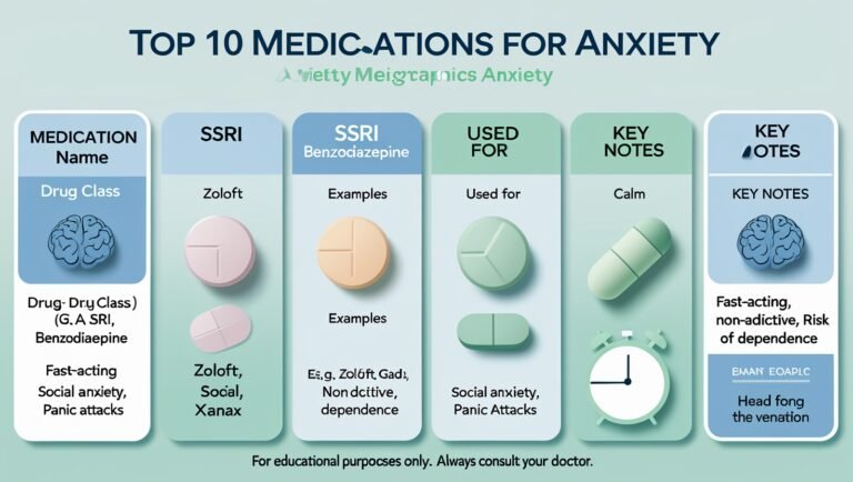 What are the top 10 medications for anxiety?